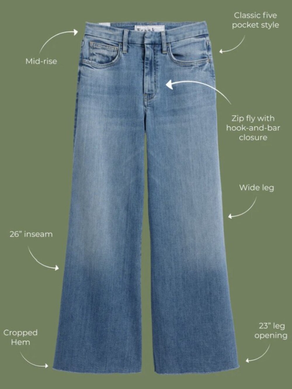 Beautiful Frank & Eileen 1947 Galway Wide Leg Jeans - Women's S - New $308 - Picture 6 of 6